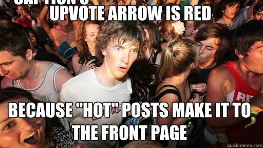 Upvote arrow is red because 