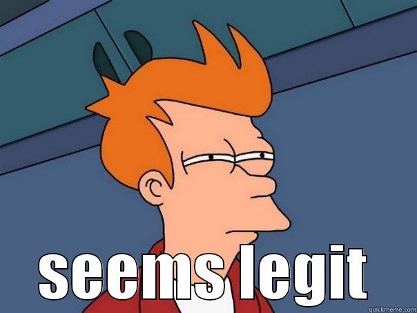  SEEMS LEGIT Futurama Fry