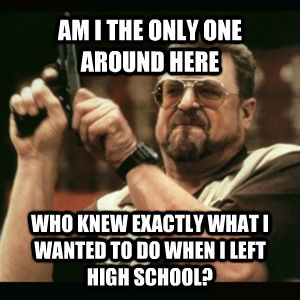 AM I THE ONLY ONE AROUND HERE WHO KNEW EXACTLY WHAT I WANTED TO DO WHEN I LEFT HIGH SCHOOL? - AM I THE ONLY ONE AROUND HERE WHO KNEW EXACTLY WHAT I WANTED TO DO WHEN I LEFT HIGH SCHOOL?  Misc