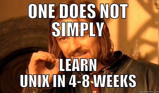 ONE DOES NOT SIMPLY LEARN UNIX IN 4-8 WEEKS Boromir