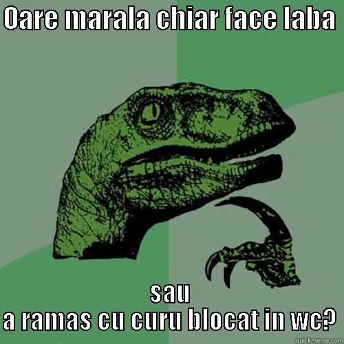 OARE MARALA CHIAR FACE LABA  SAU A RAMAS CU CURU BLOCAT IN WC? Philosoraptor