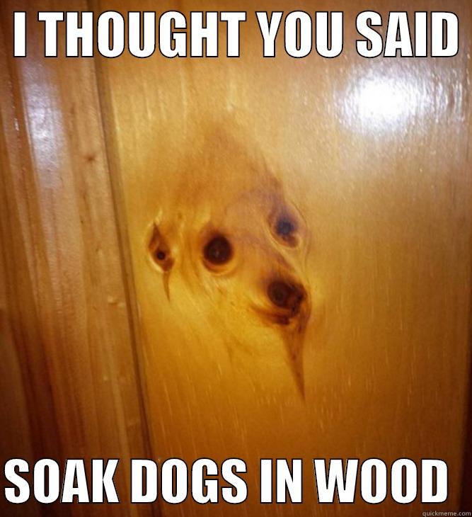  I THOUGHT YOU SAID   SOAK DOGS IN WOOD  Misc