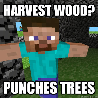 Harvest wood? punches trees  