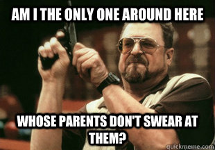 Am I the only one around here whose parents don't swear at them?  