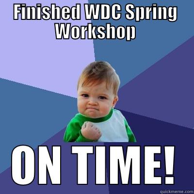 FINISHED WDC SPRING WORKSHOP ON TIME! Success Kid