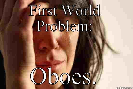 FIRST WORLD PROBLEM: OBOES. First World Problems