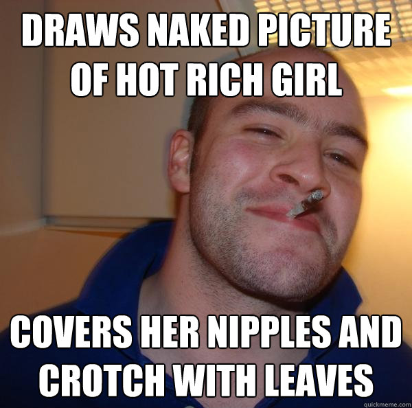Draws Naked Picture of Hot Rich Girl Covers her nipples and crotch with Leaves - Draws Naked Picture of Hot Rich Girl Covers her nipples and crotch with Leaves  Misc