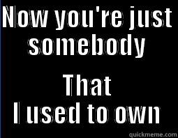 NOW YOU'RE JUST SOMEBODY THAT I USED TO OWN Misc