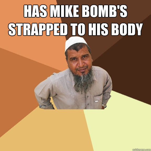Has Mike Bomb's strapped to his body   Ordinary Muslim Man