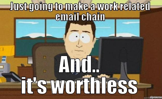Work stuff  - JUST GOING TO MAKE A WORK RELATED EMAIL CHAIN AND.. IT'S WORTHLESS aaaand its gone