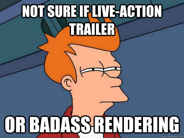 Not Sure if live-action trailer Or badass rendering  Futurama Fry