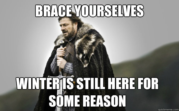 BRACE YOURSELVES Winter is still here for some reason  Ned Stark