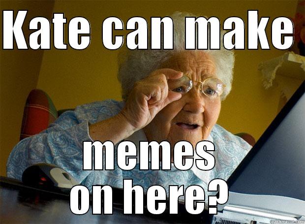 KATE CAN MAKE  MEMES ON HERE? Grandma finds the Internet