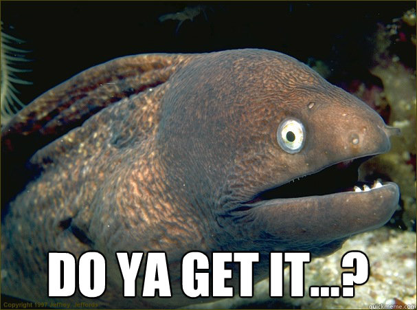  do ya get it...? -  do ya get it...?  Bad Joke Eel
