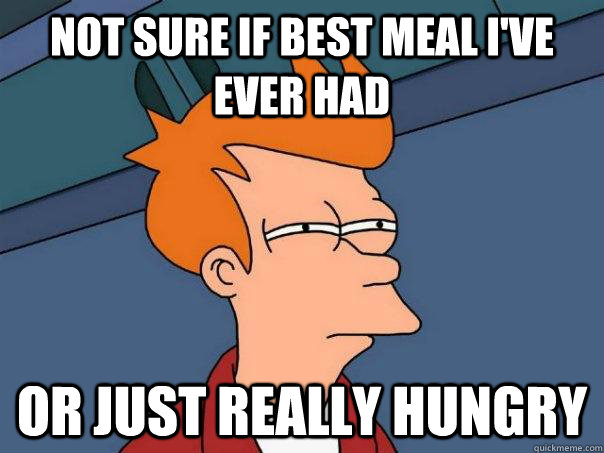 not sure if best meal I've ever had or just really hungry  Futurama Fry