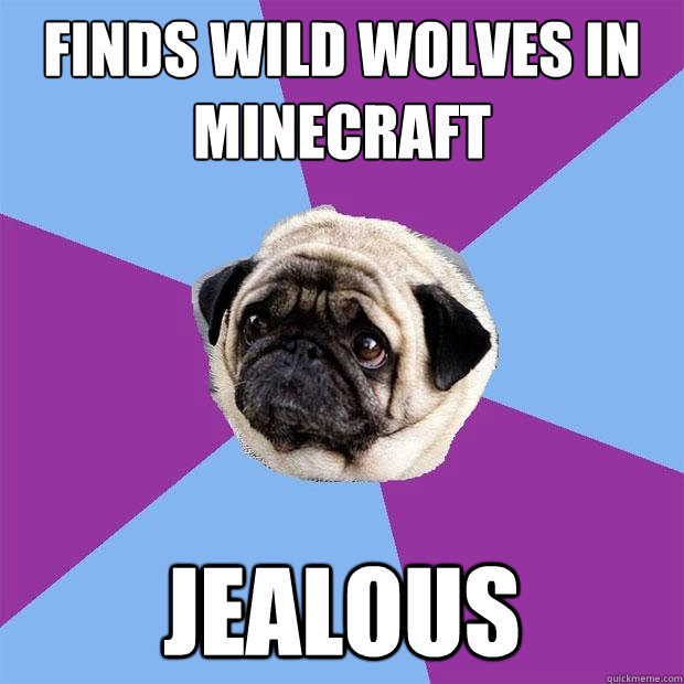 Finds Wild wolves in minecraft jealous  Lonely Pug