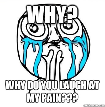 Why? Why do you laugh at my pain??? - Why? Why do you laugh at my pain???  Crying meme