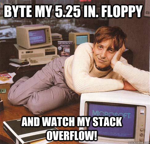 byte my 5.25 in. floppy and watch my stack overflow!  Dreamy Bill Gates