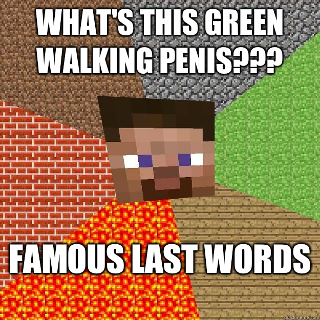 What's this green walking penis??? Famous last words  Minecraft