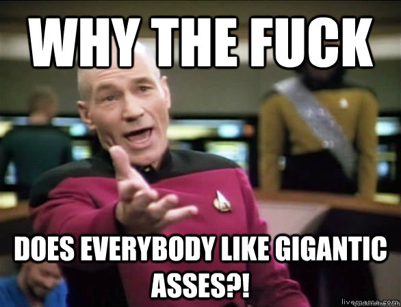 why the fuck does everybody like gigantic asses?!  Annoyed Picard HD