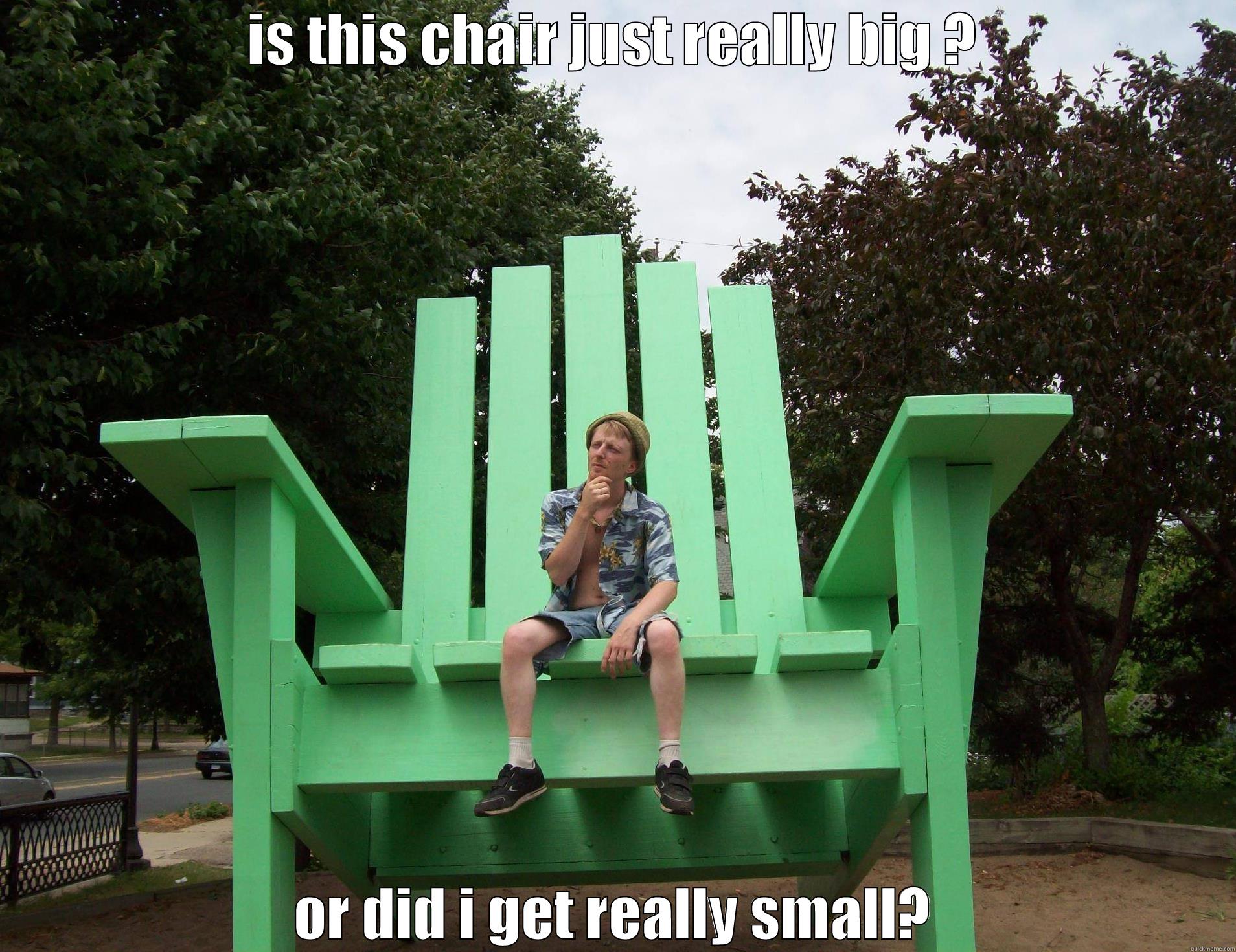 IS THIS CHAIR JUST REALLY BIG ? OR DID I GET REALLY SMALL? Misc