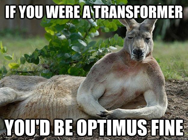 If you were a transformer you'd be Optimus fine - If you were a transformer you'd be Optimus fine  Sexually Forward Kangaroo