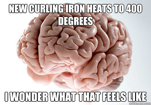New curling iron heats to 400 degrees i wonder what that feels like  Scumbag Brain