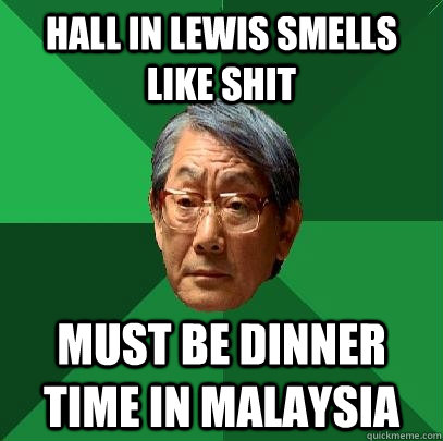 hall in lewis smells like shit must be dinner time in malaysia  High Expectations Asian Father