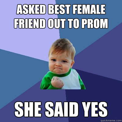asked best female friend out to prom she said yes  Success Kid