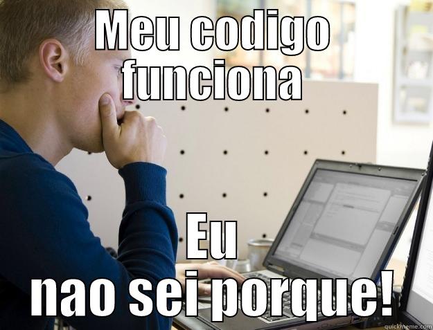 Meu codigo funciona - MEU CODIGO FUNCIONA EU NAO SEI PORQUE! Programmer