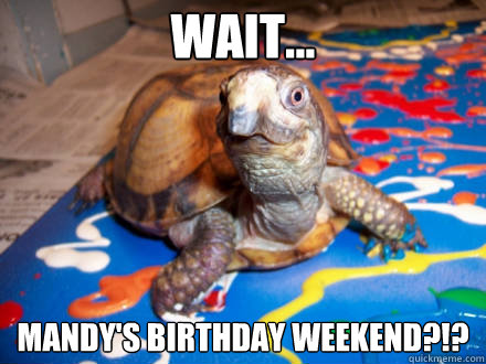 Wait... Mandy's birthday weekend?!?  