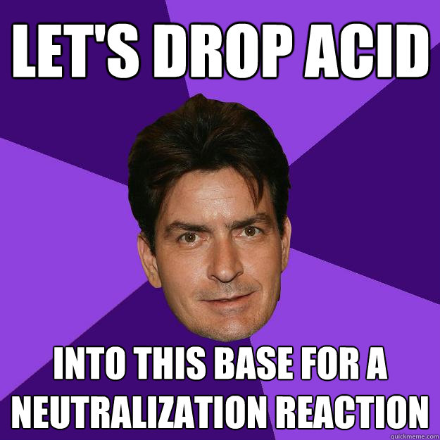 let's drop acid into this base for a neutralization reaction  Clean Sheen