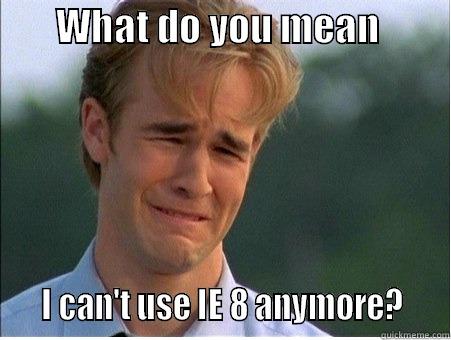        WHAT DO YOU MEAN             I CAN'T USE IE 8 ANYMORE?    1990s Problems