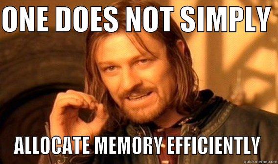 ONE DOES NOT SIMPLY  ALLOCATE MEMORY EFFICIENTLY One Does Not Simply