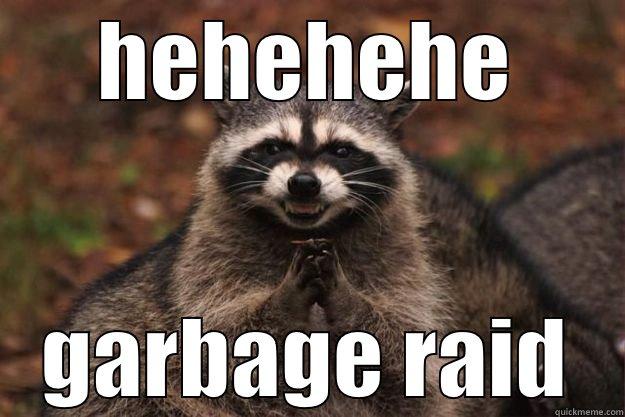 evil racoon - HEHEHEHE GARBAGE RAID Evil Plotting Raccoon