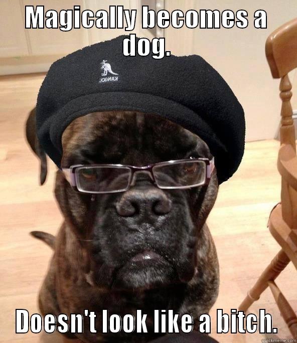 MAGICALLY BECOMES A DOG. DOESN'T LOOK LIKE A BITCH. Misc