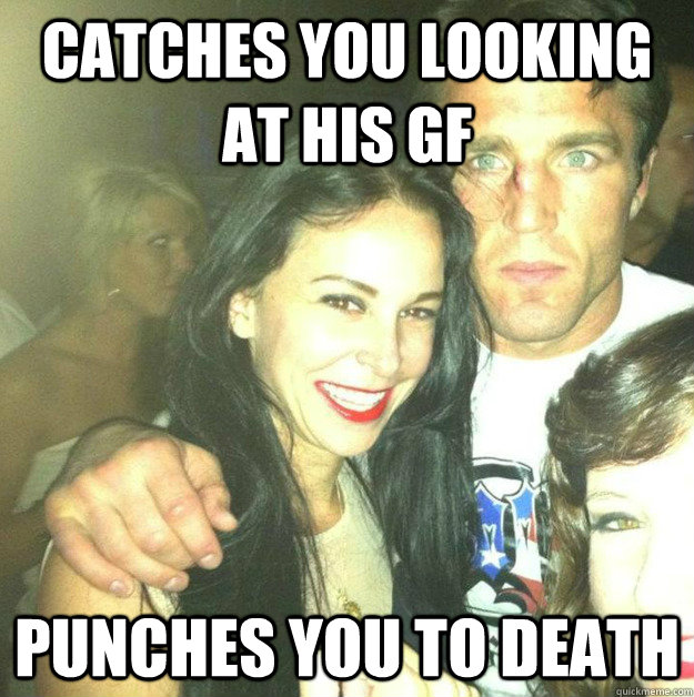 catches you looking at his gf punches you to death - catches you looking at his gf punches you to death  Over Protective Boyfriend