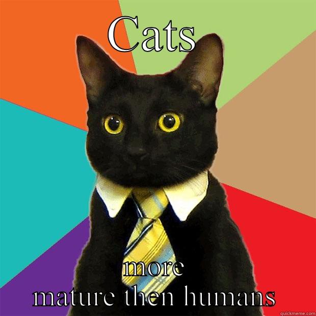 CATS MORE MATURE THEN HUMANS Business Cat