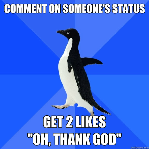 Comment on someone's status get 2 likes 
