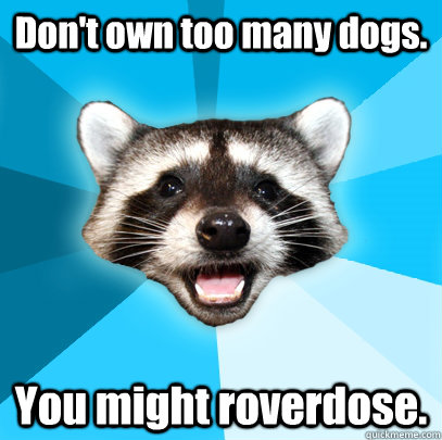 Don't own too many dogs. You might roverdose.  Lame Pun Coon