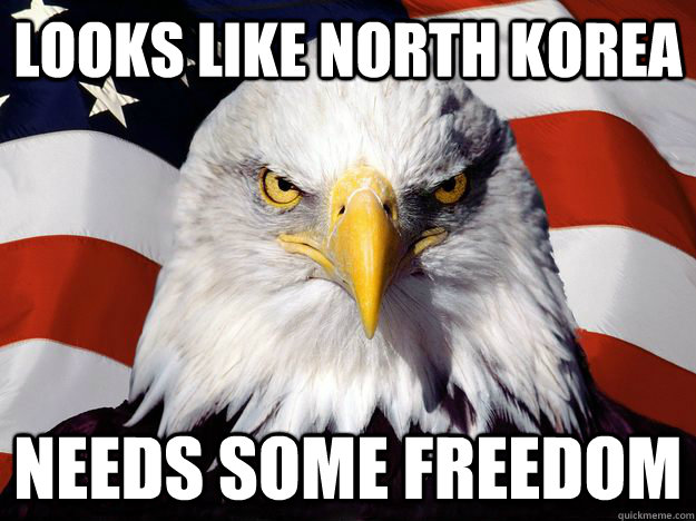 Looks like north Korea Needs some Freedom  Freedom Eagle