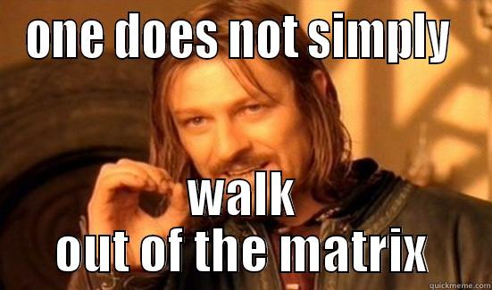 ONE DOES NOT SIMPLY  WALK OUT OF THE MATRIX Boromir