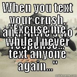 WHEN YOU TEXT YOUR CRUSH, AND THERE'S NO RESPONSE... 