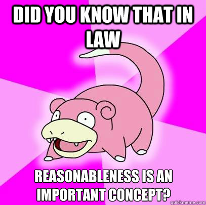 Did you know that in law Reasonableness is an important concept? - Did you know that in law Reasonableness is an important concept?  Slowpoke