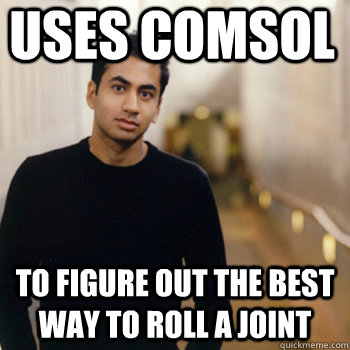 uses comsol to figure out the best way to roll a joint  Straight A Stoner