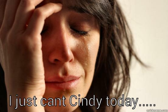  I JUST CANT CINDY TODAY..... First World Problems