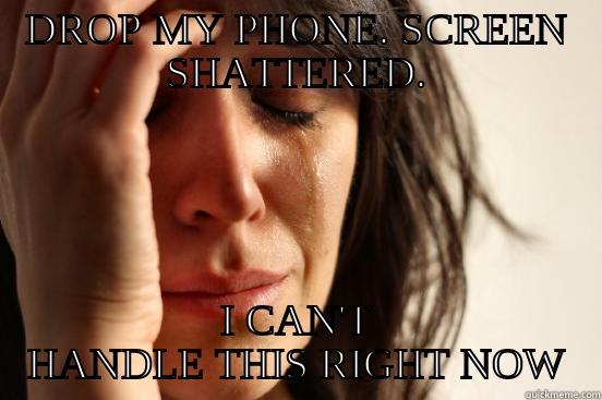 DROP MY PHONE. SCREEN SHATTERED. I CAN'T HANDLE THIS RIGHT NOW First World Problems