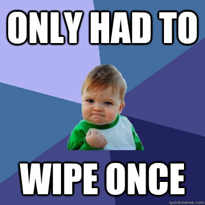 Only had to Wipe once  Success Kid