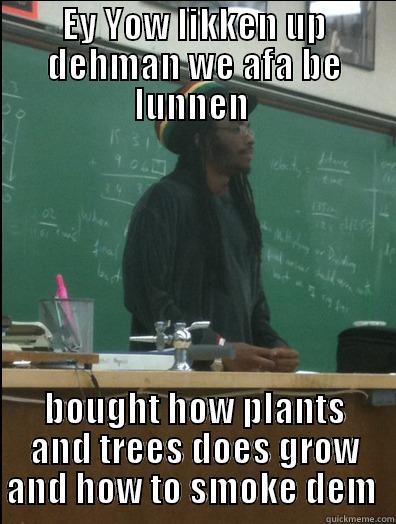 weed mah Ras - EY YOW LIKKEN UP DEHMAN WE AFA BE LUNNEN  BOUGHT HOW PLANTS AND TREES DOES GROW AND HOW TO SMOKE DEM  Rasta Science Teacher