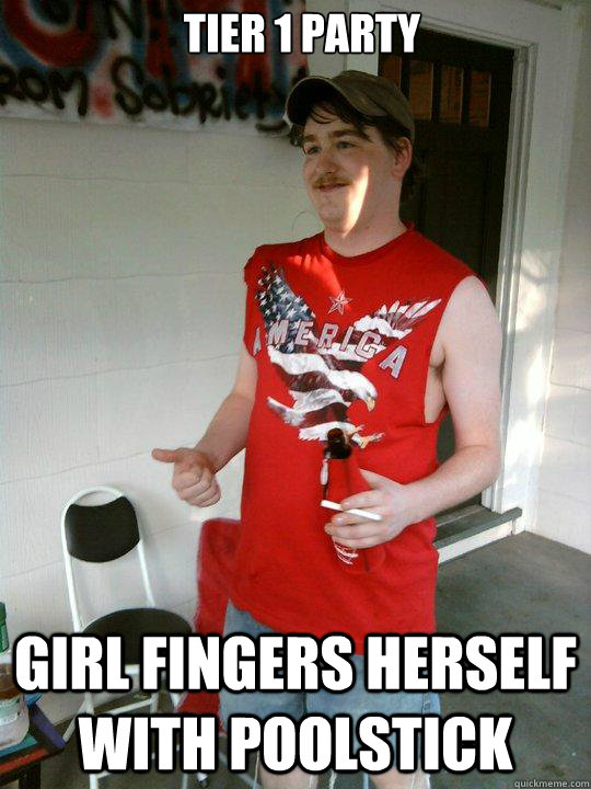 tier 1 party girl fingers herself with poolstick  Redneck Randal